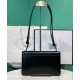 Replicas Bolso Prada Embleme de piel cepillada negro Imitacion España