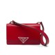 Replicas Bolso Prada Embleme de piel cepillada Rojo Imitacion España