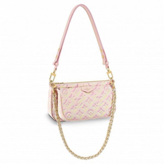 Replicas Louis Vuitton Multi Pochette Accessoires Iridescent Empreinte Leather M46093 Imitacion España