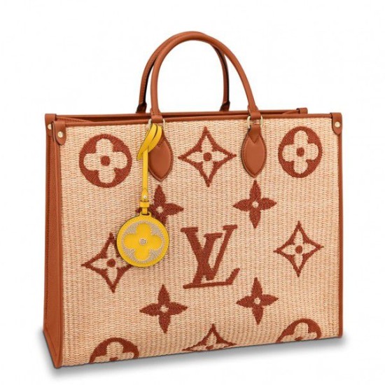 Replicas Bolso Louis Vuitton OnTheGo GM en rafia con marrón M57644 Baratos Imitacion