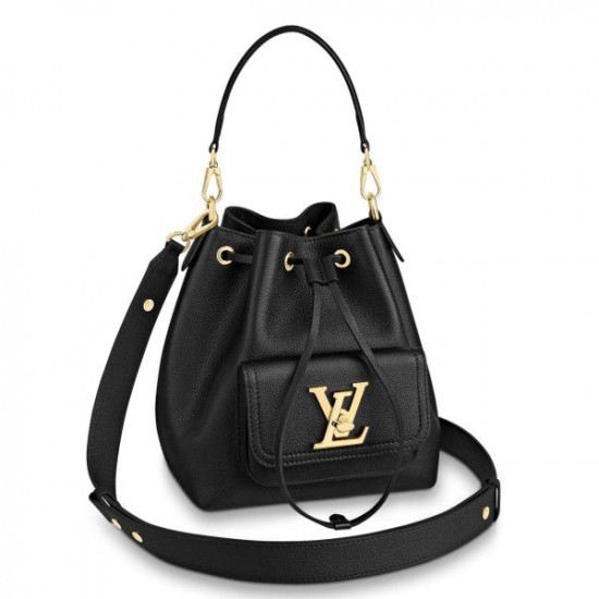 Replicas Louis Vuitton Black Lockme Bucket Bag M57687 Baratos Imitacion