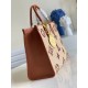 Replicas Bolso Louis Vuitton OnTheGo MM en rafia con cuero marrón M57707 Baratos Imitacion