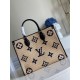 Replicas Bolso Louis Vuitton OnTheGo MM en rafia con cuero azul M57723 Baratos Imitacion