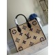 Replicas Bolso Louis Vuitton OnTheGo MM en rafia con cuero azul M57723 Baratos Imitacion