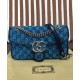 Replicas Bolso de hombro pequeño Gucci GG Marmont multicolor 443497 azul Imitacion Baratos