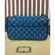 Replicas Bolso de hombro pequeño Gucci GG Marmont multicolor 443497 azul Imitacion Baratos