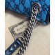 Replicas Bolso de hombro pequeño Gucci GG Marmont multicolor 443497 azul Imitacion Baratos