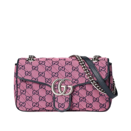 Replicas Bolso de hombro pequeño Gucci GG Marmont multicolor 443497 rosa Imitacion Baratos