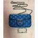 Replicas Gucci GG Marmont Multicolour Super Mini Bag 476433 Azul Imitacion Baratos