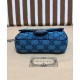 Replicas Gucci GG Marmont Multicolour Super Mini Bag 476433 Azul Imitacion Baratos