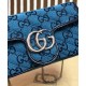 Replicas Gucci GG Marmont Multicolour Super Mini Bag 476433 Azul Imitacion Baratos