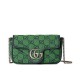 Replicas Gucci GG Marmont Multicolour Super Mini Bag 476433 Verde Imitacion Baratos