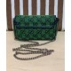 Replicas Gucci GG Marmont Multicolour Super Mini Bag 476433 Verde Imitacion Baratos