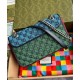 Replicas Bolso de hombro pequeño Gucci GG Marmont multicolor 443497 azul Imitacion Baratos