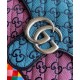 Replicas Bolso de hombro pequeño Gucci GG Marmont multicolor 443497 azul Imitacion Baratos