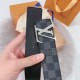 Replicas Louis Vuitton LV Initiales 40MM Cinturón reversible Damier Graphite M0213Q Imitacion Baratos