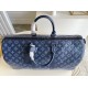 Replicas Louis Vuitton Keepall Bandouliere 50 Monogram Shadow M45731 Imitacion Baratos