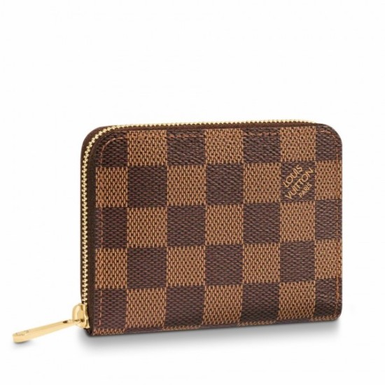 Replicas Monedero con cremallera Louis Vuitton Damier Ebene N60213 Imitacion Baratos