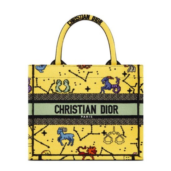 Replicas Christian Dior Bolso pequeño Dior Book Tote Amarillo Baratos España