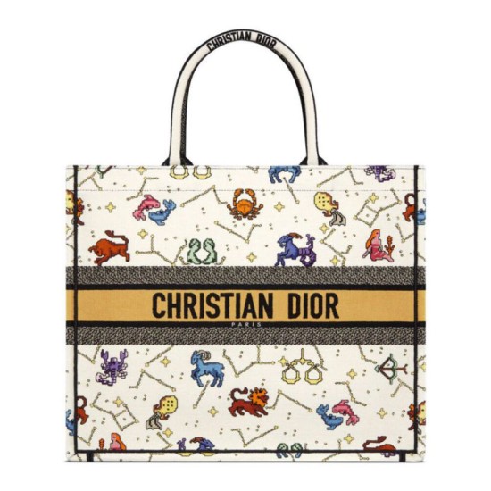 Replicas Christian Dior Bolso grande Dior Book Tote Crema Baratos España