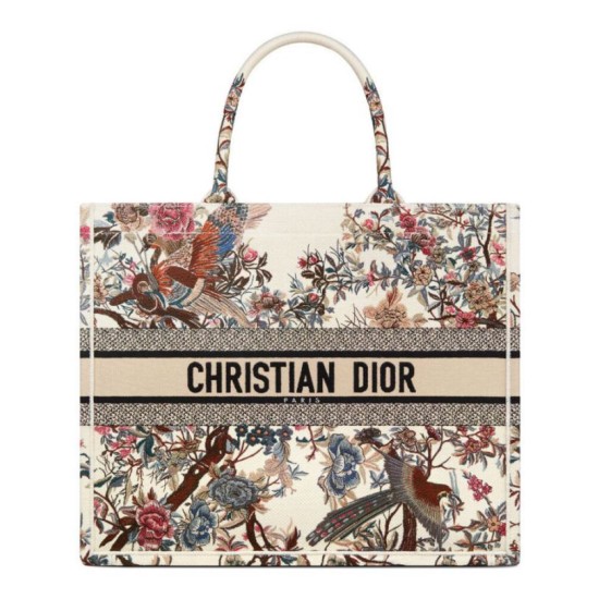 Replicas Christian Dior Bolso grande Dior Book Tote Crema Baratos España