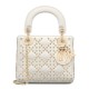 Replicas Christian Dior Mini Bolso Lady Dior Crema Baratos España