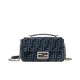 Replicas Fendi Baguette Chain Midi Bag 8BR793 Azul oscuro Baratos España