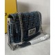 Replicas Fendi Baguette Chain Midi Bag 8BR793 Azul oscuro Baratos España