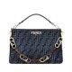 Replicas Bolso con cremallera Fendi O&#039;Lock 8BR805 Azul Baratos España