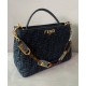 Replicas Bolso con cremallera Fendi O&#039;Lock 8BR805 Azul Baratos España