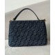 Replicas Bolso con cremallera Fendi O&#039;Lock 8BR805 Azul Baratos España