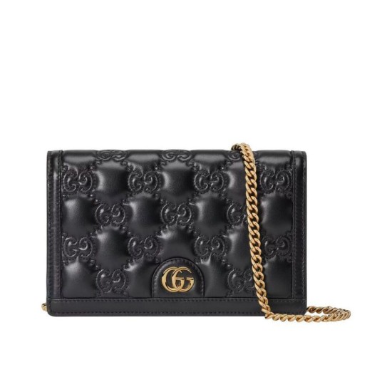 Replicas Cartera Gucci GG Matelasse Chain 723787 Negro Baratos España