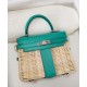 Replicas Hermes Kelly Picnic Mini Osier / Swift Vert Verone Verde Baratos España