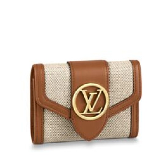 Replicas Cartera Louis Vuitton LV Pont 9 Compact M81393 Café Baratos España