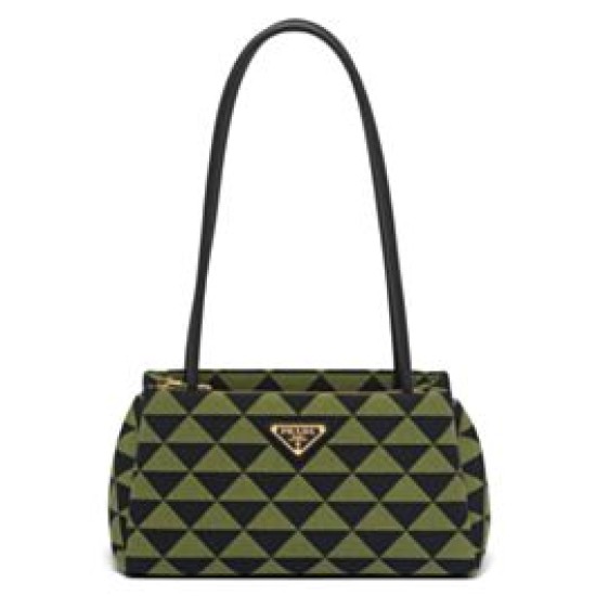 Replicas Bolso Prada pequeño de tela bordada Prada Symbole verde Baratos España