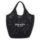 Replicas Bolso tote Prada de rafia negro Baratos España