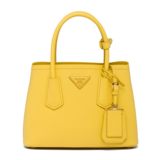 Replicas Prada Double Saffiano Mini Bolso Amarillo Baratos España