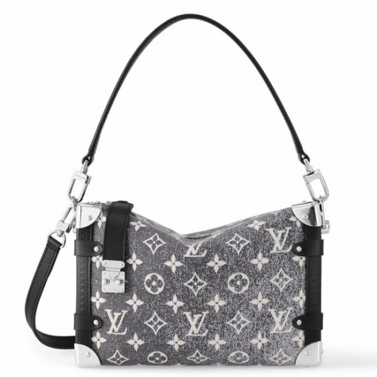 Replicas Bolso baúl lateral Louis Vuitton en denim monograma gris M21460 Baratos España