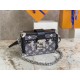 Replicas Bolso Louis Vuitton Petite Malle en denim monograma gris M21462 Baratos España