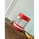 Replicas Bolso para latas de pintura Louis Vuitton LV Lona roja y blanca M81595 Baratos España