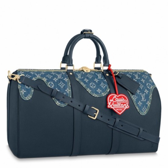 Falsa Louis Vuitton Keepall Bandouliere 50 Cuero Denim M45975 Imitacion