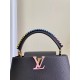 Falsa Bolso Louis Vuitton Capucines MM en cuero negro M57672 Imitacion