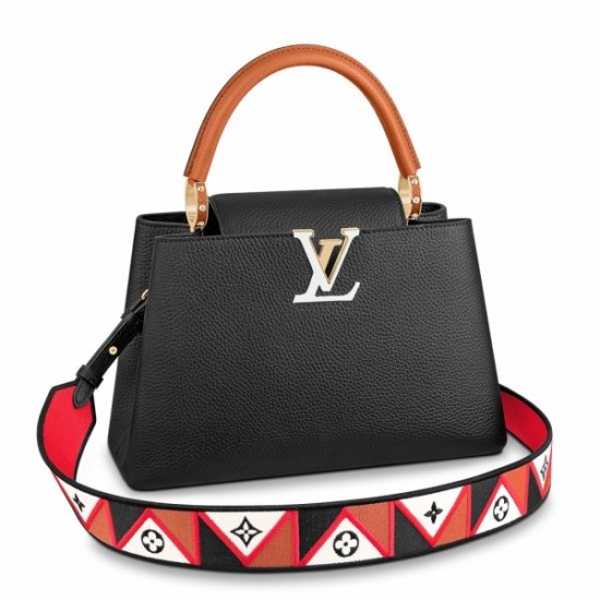 Falsa Bolso Louis Vuitton Capucines MM en cuero negro M59020 Imitacion