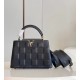 Falsa Bolso Louis Vuitton Capucines BB en piel de cordero negra Damier M59225 Imitacion