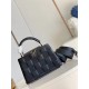 Falsa Bolso Louis Vuitton Capucines BB en piel de cordero negra Damier M59225 Imitacion