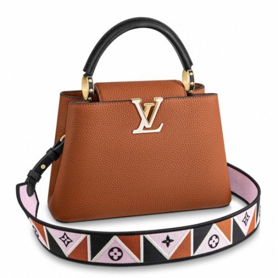 Falsa Bolso Louis Vuitton Capucines BB en cuero marrón M59266 Imitacion