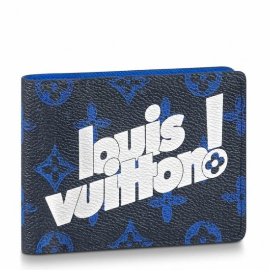 Falsa Louis Vuitton Cartera múltiple Lona con monograma azul M80850 Imitacion