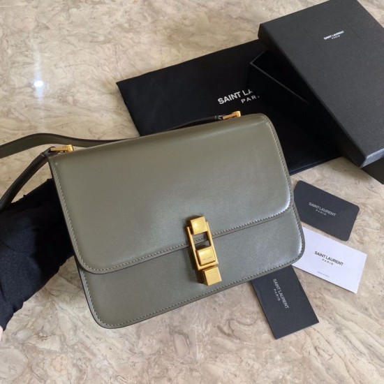 Replicas YSL Saint Laurent Carre Satchel Suede Bag Light Green Baratos Imitacion