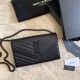 Replicas YSL Saint Laurent Monogram Envelope Chain Wallet Cuero granulado Negro Negro Herrajes Baratos Imitacion