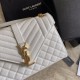 Replicas YSL Saint Laurent Medium Sobre Bolsa Mix Matelasse Blanco Baratos Imitacion